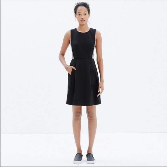 Madewell Abroad Dress black with stripe side panel - Picture 2 of 9